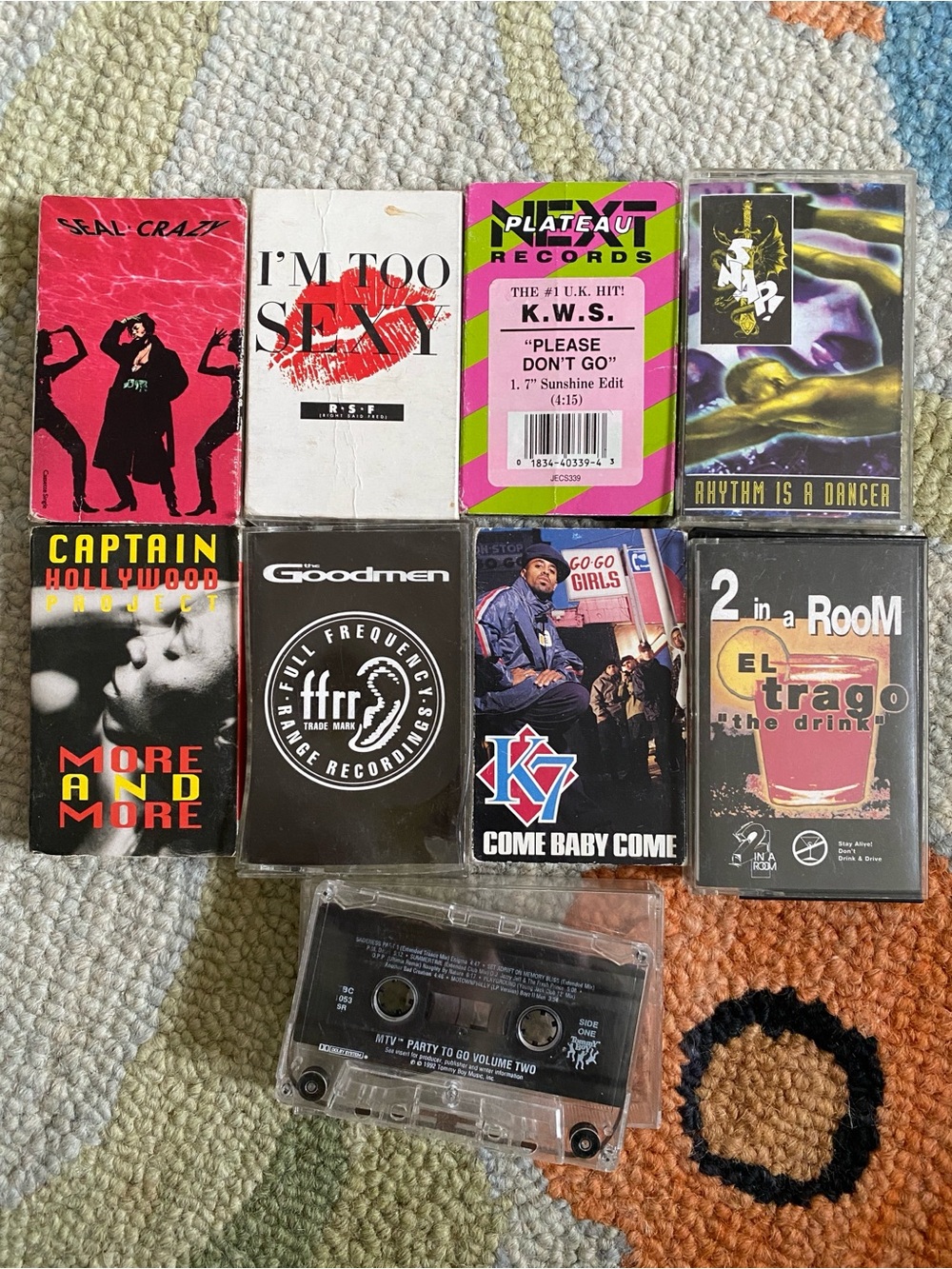 90s - 8 Club/Eurodance Cassette Single Tapes Cassingles +1 MTV Party To Go Vol.2
